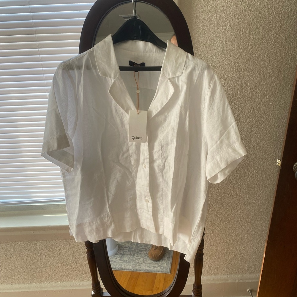 Quince Crisp White Linen Shirt